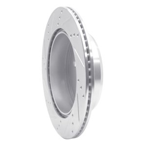 Lexus IS250 Brake Rotor (1) - Rear Right - R1 Concepts - Drilled & Slotted - Silver - `06-`20